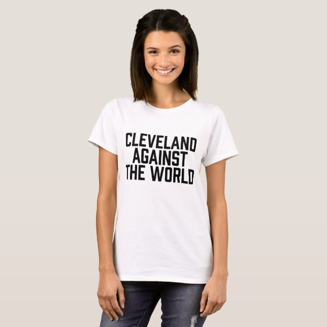Camiseta Cleveland contra o mundo para o basebol (Frente Completa)
