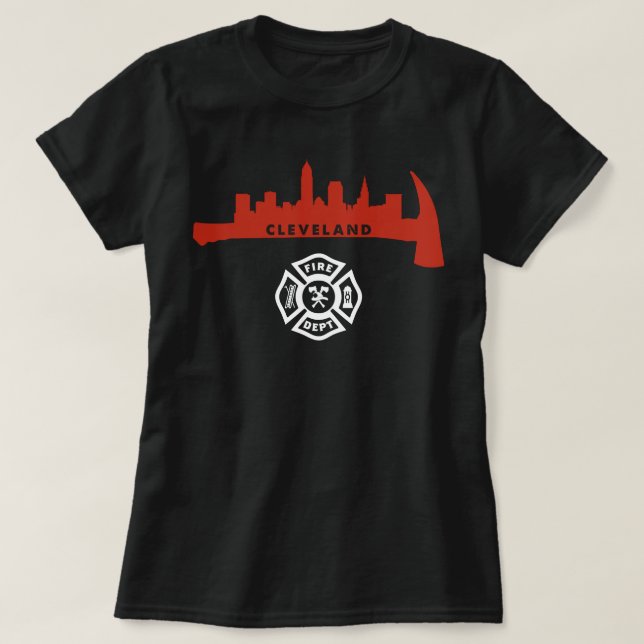 Camiseta Cleveland Ohio Division of Fire Firefighter Rescue (Frente do Design)