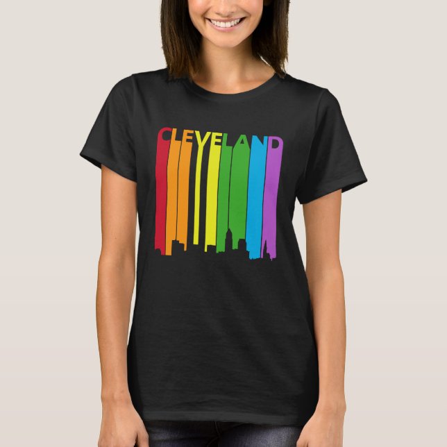 Camiseta Cleveland Skyline LGBT Pride (Frente)