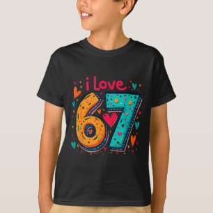 Camiseta Clic 67 Design de Meme Meme Engraçado Eu Amo Seis