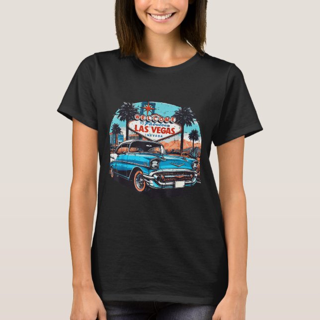 Camiseta Clic Car Welcome Las Vegas Vacation Summer Men Wom (Frente)
