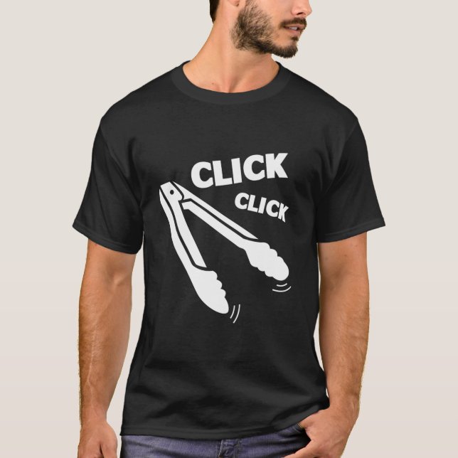 Camiseta Click Click Tongs Bbq Barbecue (Frente)