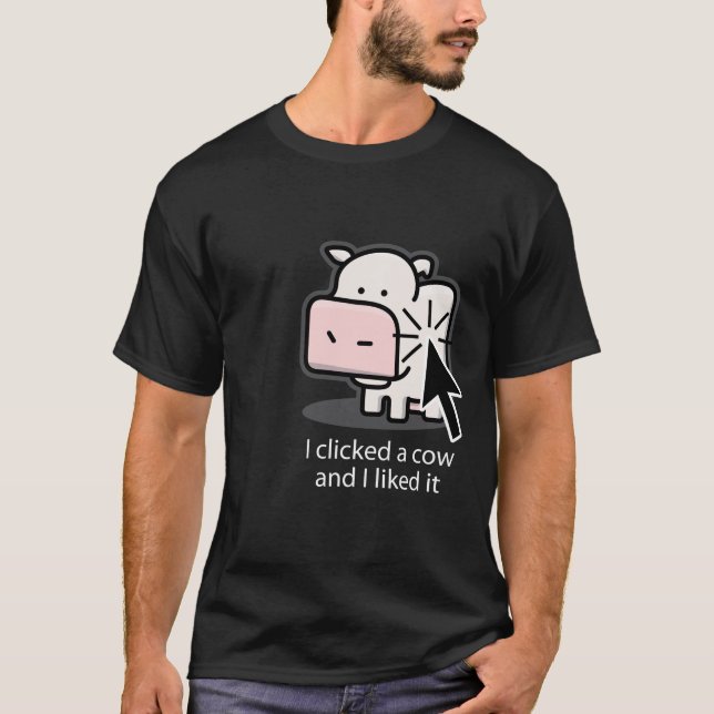 Camiseta Clicker da vaca (escuro) (Frente)