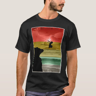 Camiseta Cliff de mergulho do clipe desportivo extremo pula