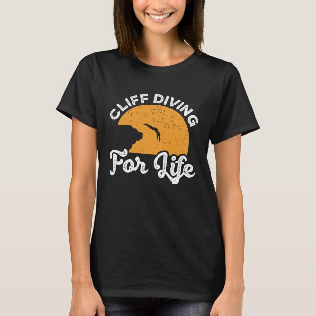 Camiseta Cliff Diving For Life Cliff Diver Watersports Tomb (Frente)