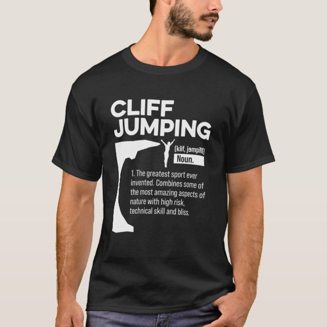Camiseta Cliff Jumping Noun Definition Tombstoning Cliff Di (Frente)