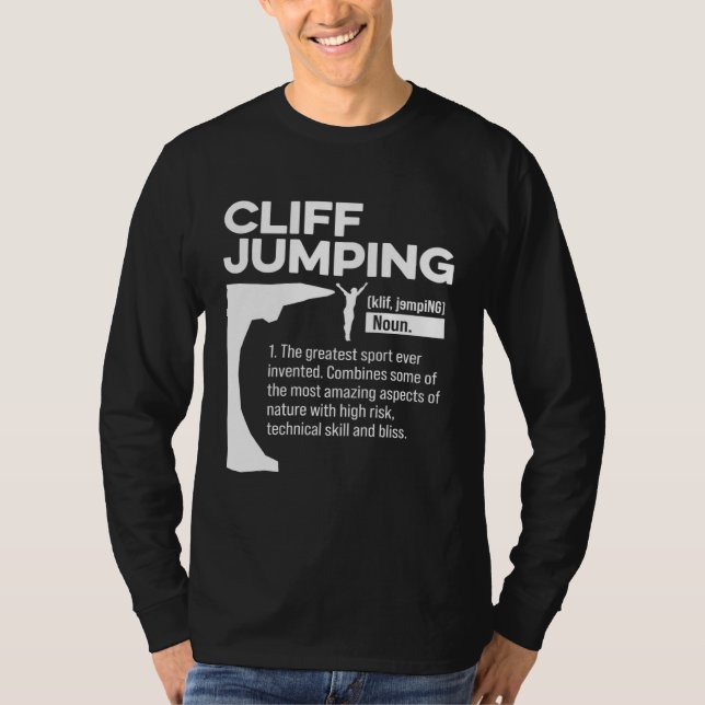 Camiseta Cliff Jumping Noun Definition Tombstoning Cliff Di (Frente)