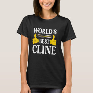 Camiseta Cline Surname Funny Team Family World's
