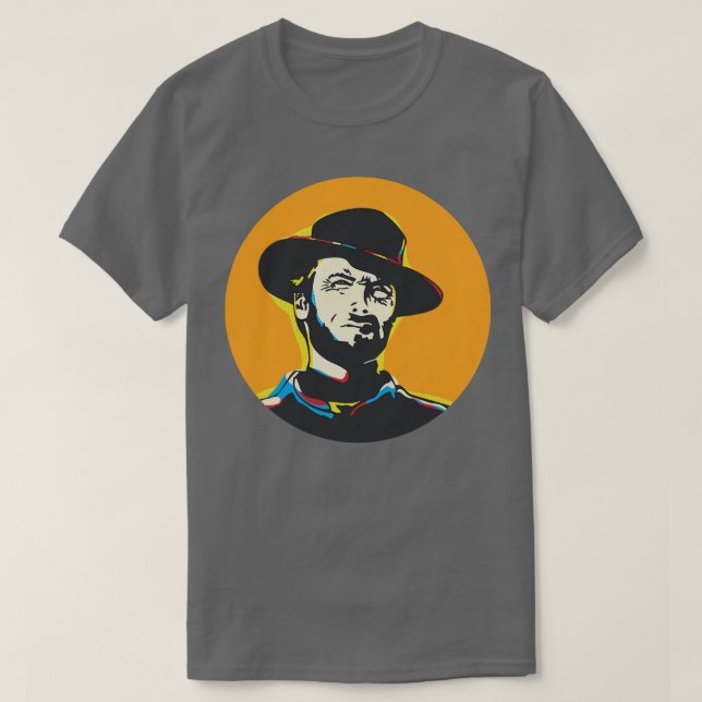 Camiseta Clint Eastwood Art Portrait (Frente do Design)