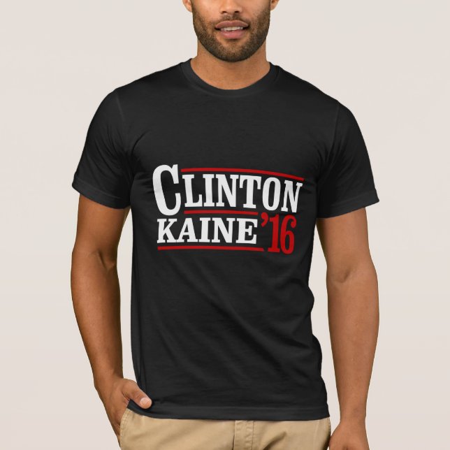 Camiseta Clinton Kaine 2016 - sinal retro -- (Frente)