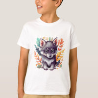 Clip art bébé loup noir corps entier