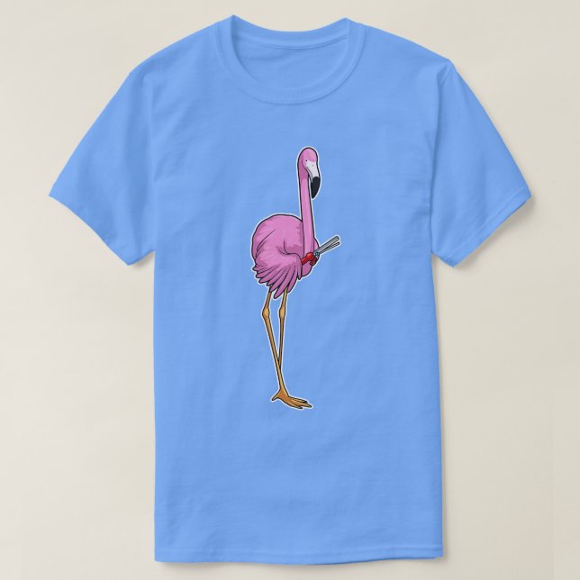 Camiseta Clip Hairdresser Flamingo (Frente do Design)