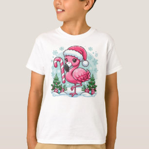 Camiseta Clipe de Sublimação do Flamingo de Natal