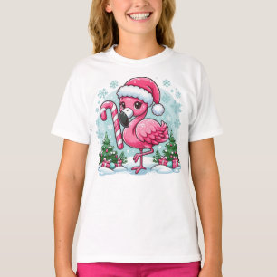 Camiseta Clipe de Sublimação do Flamingo de Natal