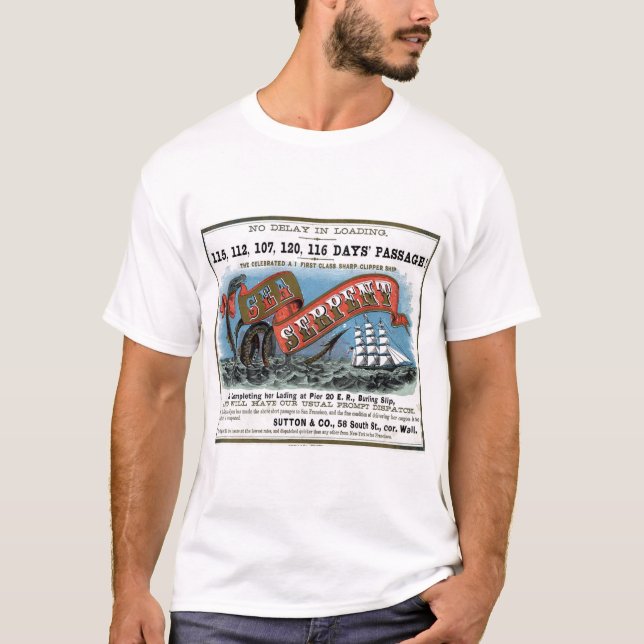 Camiseta Clipper Serpente Marinha à Velas  (Frente)