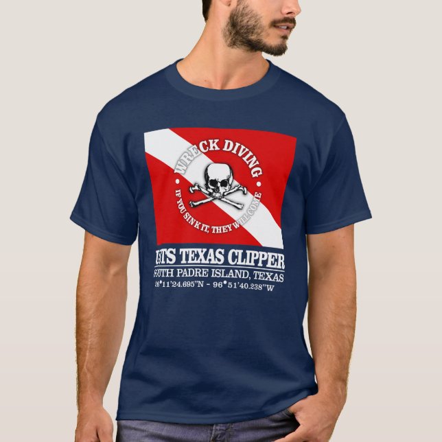 Camiseta Clipper USTS Texas (melhores destroços) (Frente)