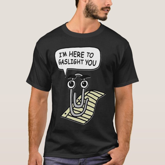 Camiseta Clippy, estou aqui para te acender bem (Frente)