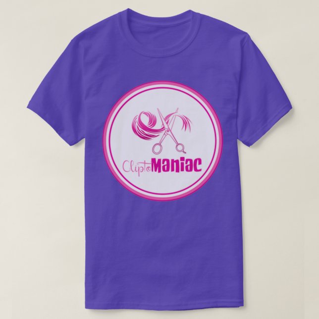 Camiseta CliptoMANIAC rosa a rosa (Frente do Design)