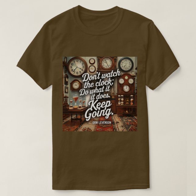 Camiseta Clock Productivity Quote T-Shirt castanho (Frente do Design)