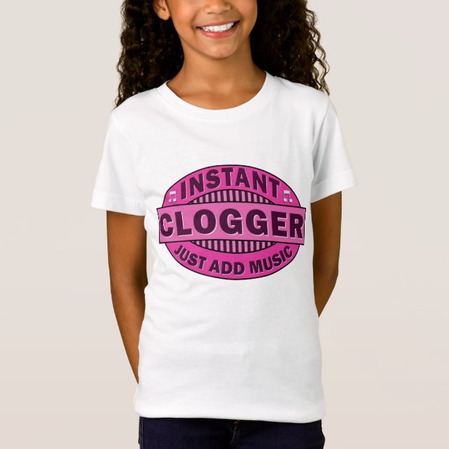 Camiseta Clogger imediato apenas adiciona o rosa da música (Frente)