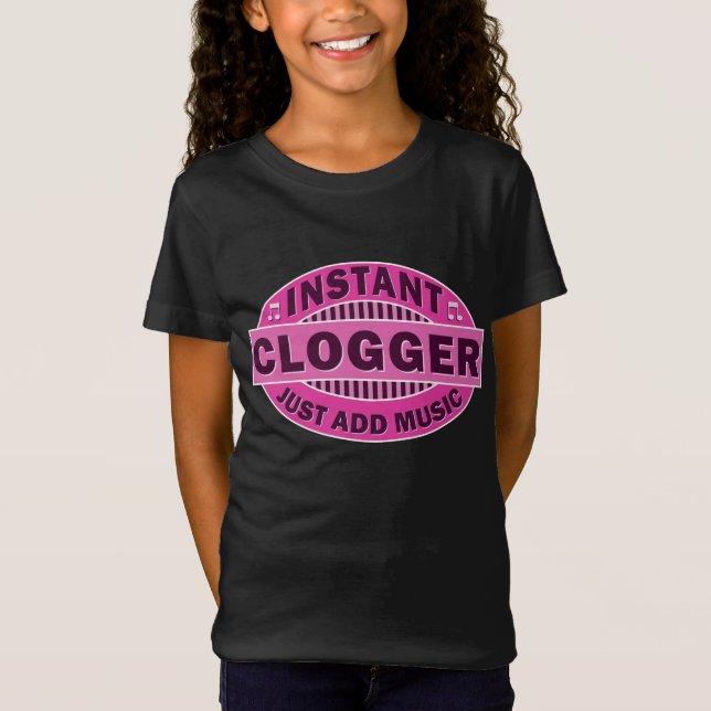 Camiseta Clogger imediato apenas adiciona o rosa da música (Frente)