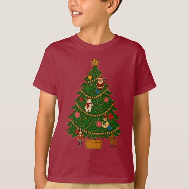 Camiseta Cloisonne Art Christmas Tree Character Ornaments (Frente)