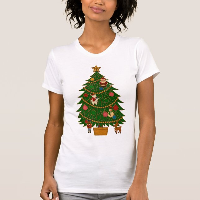 Camiseta Cloisonne Art Christmas Tree Character Ornaments (Frente)