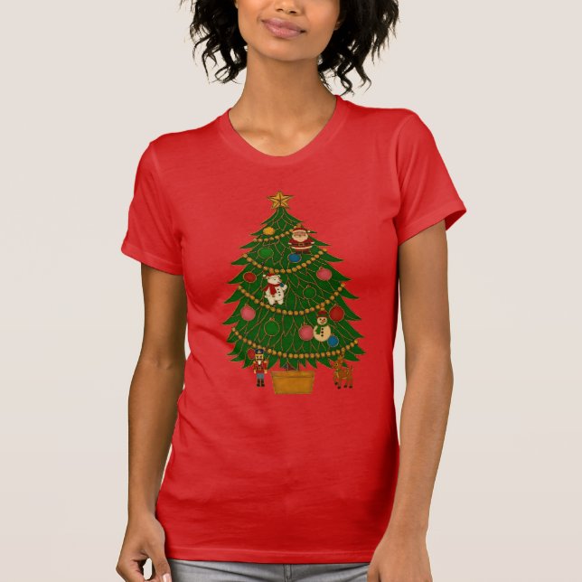Camiseta Cloisonne Art Christmas Tree Character Ornaments (Frente)