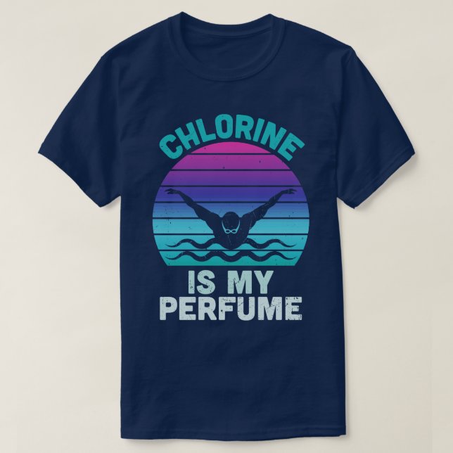 Camiseta Cloro é a minha Natação Engraçada (Frente do Design)