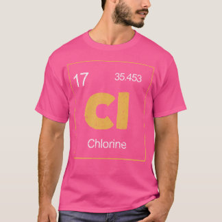 Camiseta Cloro Símbolo Periódico de Mesa Química Funny Swi