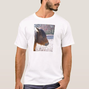 Camiseta Close de cavalo marrom, pequeno pônei marrom