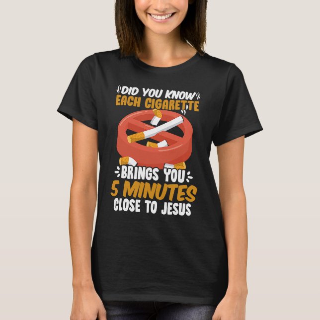 Camiseta Close To Jesus  No Tobacco Day Anti Cigarettes Ant (Frente)