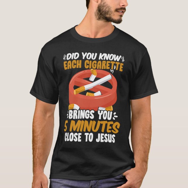 Camiseta Close To Jesus  No Tobacco Day Anti Cigarettes Ant (Frente)
