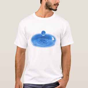 Camiseta Close up da gota da água azul