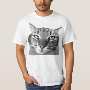 Camiseta Close up do gato de gato malhado, t-shirt para