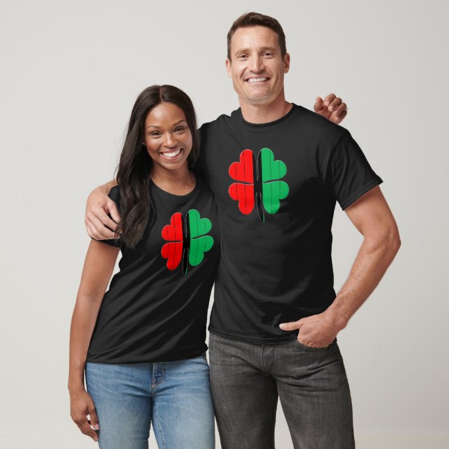 Camiseta Clover Red Black Green Kwanzaa (Unissex)