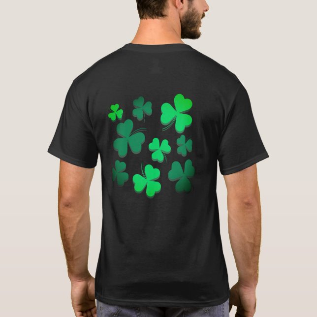 Camiseta Clover Shamrock Dia de São Patrício verde irlandês (Verso)