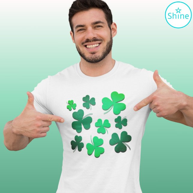 Camiseta Clover Shamrock Dia de São Patrício verde irlandês (Criador carregado)