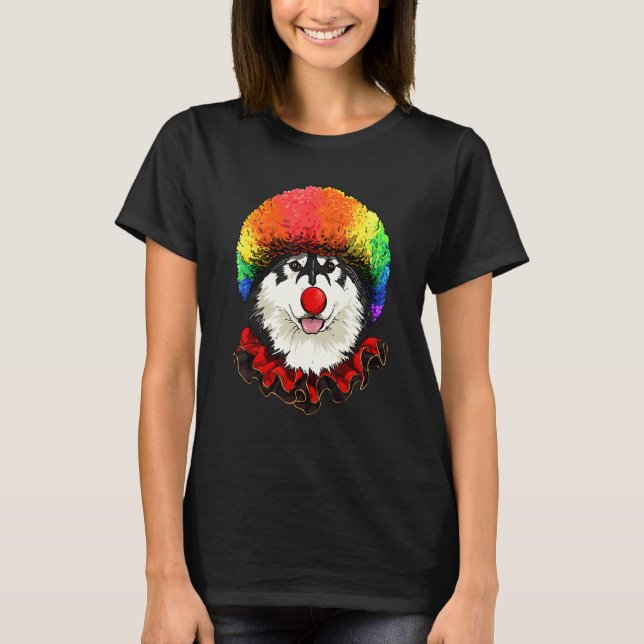 Camiseta Clown Alaskan Malamute Carnival Circus Staff Husky (Frente)