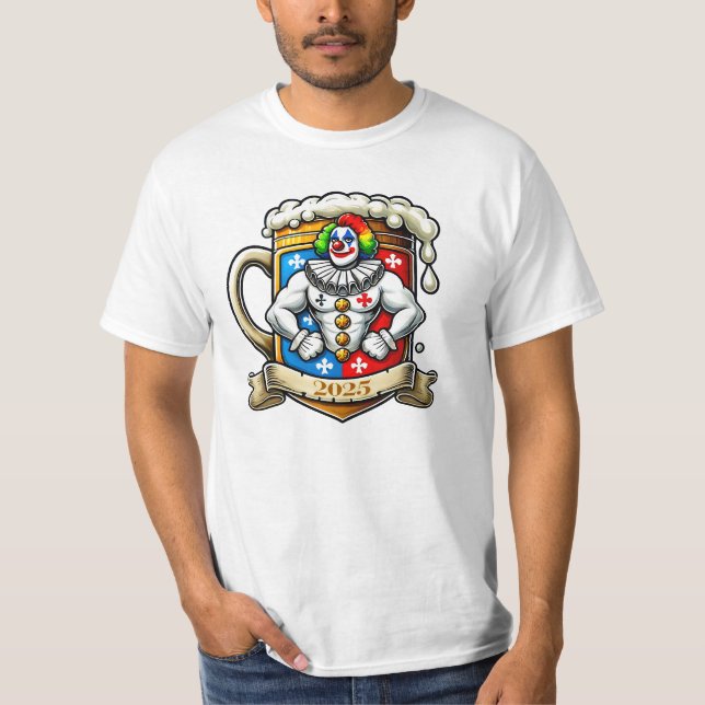 Camiseta Clown, Bierkrug, Bodybuilding - Fasching Karneval (Frente)