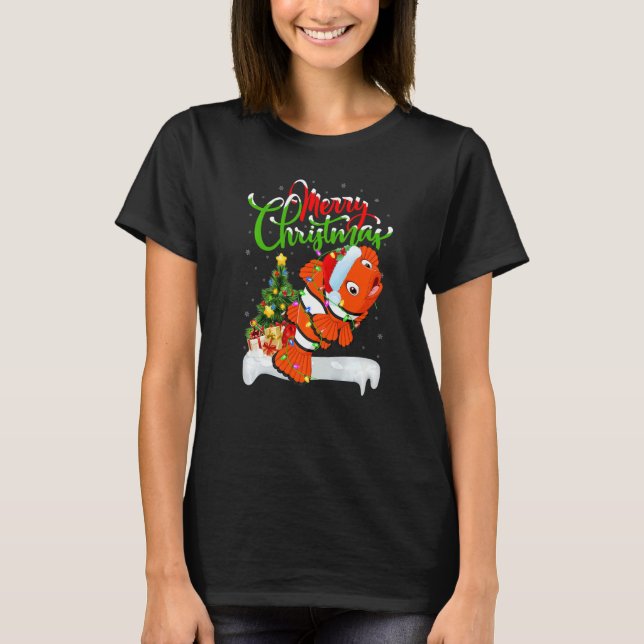 Camiseta Clown Fish  Xmas Decorations Santa Clown Fish Chri (Frente)