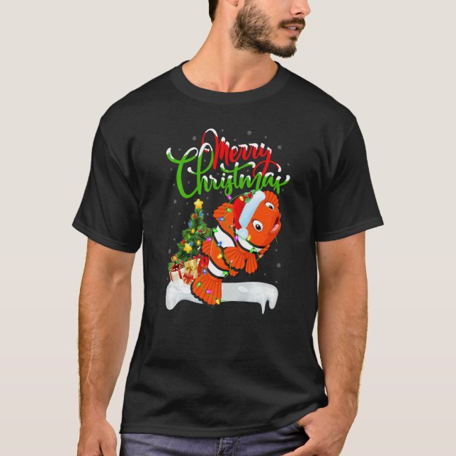 Camiseta Clown Fish  Xmas Decorations Santa Clown Fish Chri (Frente)