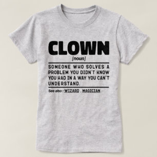 Camiseta Clown Noun Engraçado Meme Sarcastic Circus Lover L