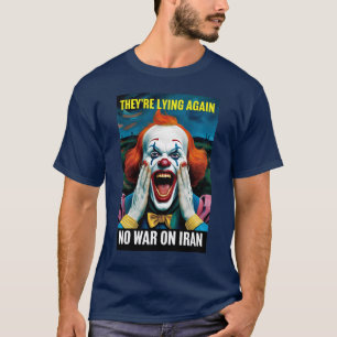 Camiseta Clown Vintage Falsa Notícia Irã Sem Guerr