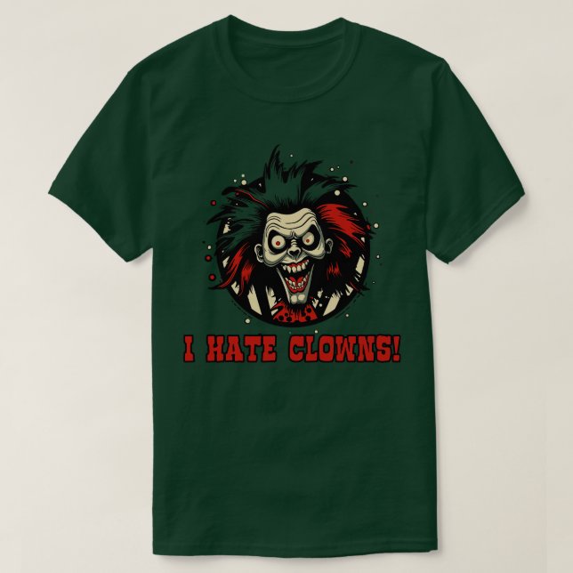 Camiseta Clownofobia odeio palhaços (Frente do Design)