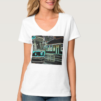 Camiseta CLRV Neon em stn Womens V-Neck T-Shirt