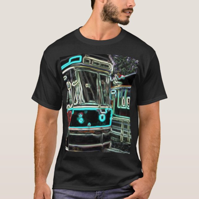 Camiseta CLRV Neon na camisa-T básica masculina (Frente)