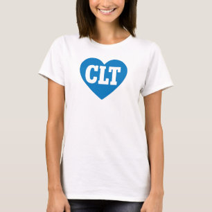 Camiseta CLT Charlotte NC Heart Design - Varsity Azul Negri