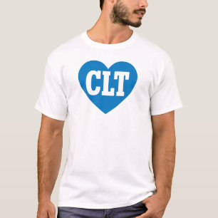 Camiseta CLT Charlotte NC Heart Design - Varsity Azul Negri