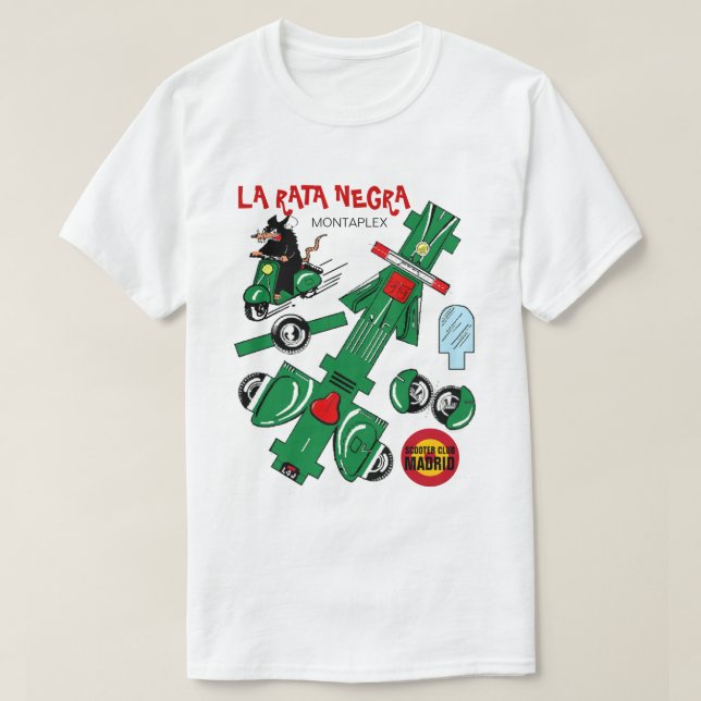 CAMISETA CLUB PATINETE LA RATA NEGRA (Frente do Design)